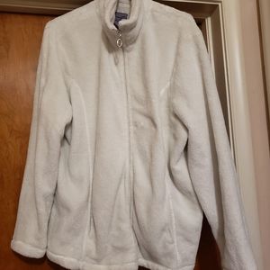 White Zip up Fuzzy Jacket